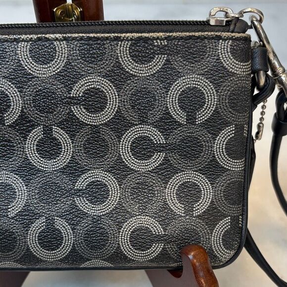 Coach Waverly Opt Art Dotted Saffiano Leather Pouch Clutch Wristlet - Picture 7 of 15